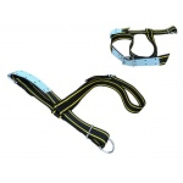 Kantar dla byków  PROFI  kpl. z  D-ring czarnożółty , pas 50 mm, podwójne zapięcie