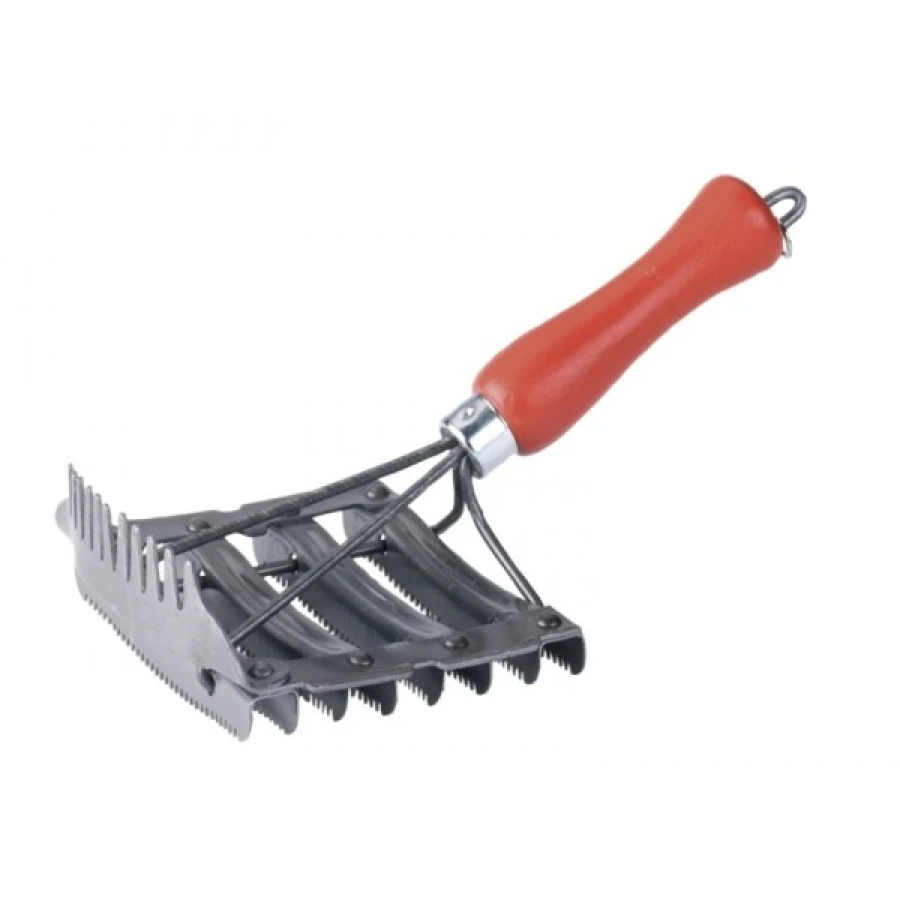 Zgrzebło metalowe z grzebieniem 12 x 12,5 cm 