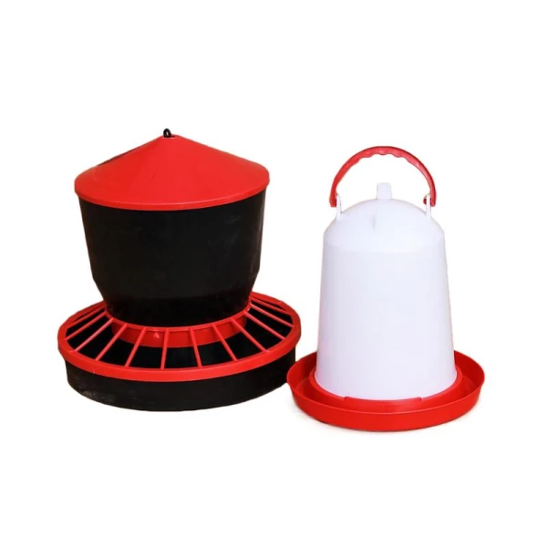 Zestaw karmnik 22 kg + poidło 15 L dla drobiu – kompletny system karmienia