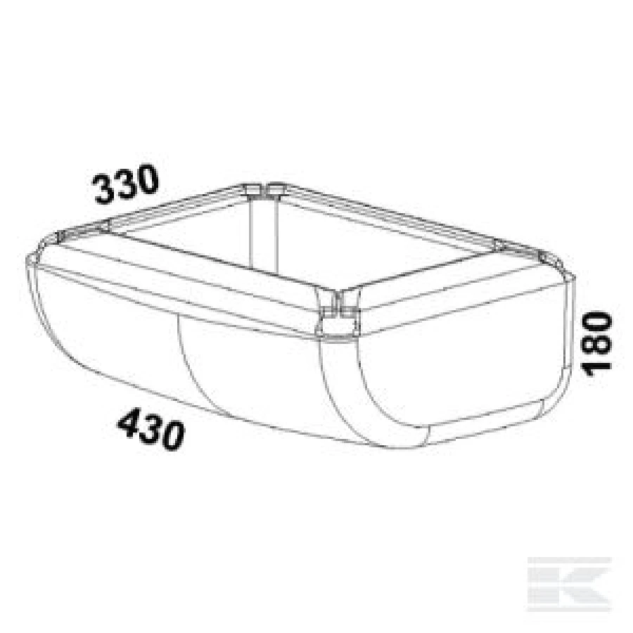 Koryto z korkiem spustowym, 17 l