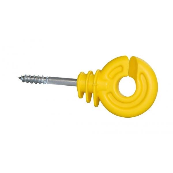Izolator do linki i drutu z wkrętem do drewna, żółty  - 500 szt.