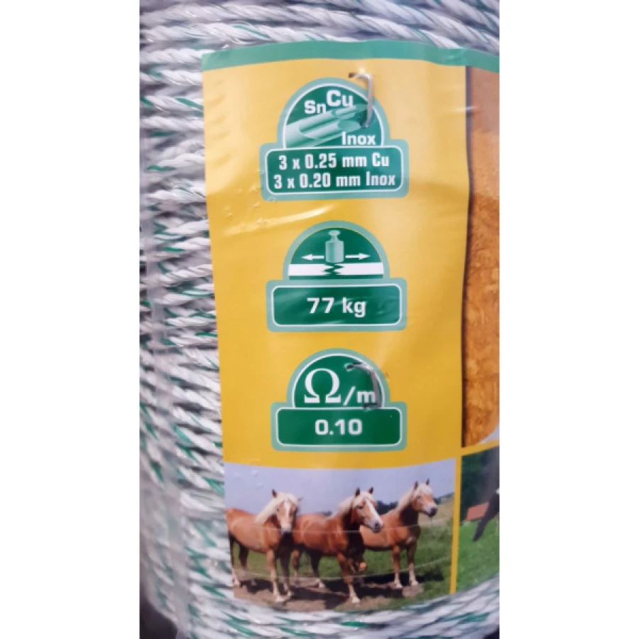 Plecionka STAR 400m, biało-zielona