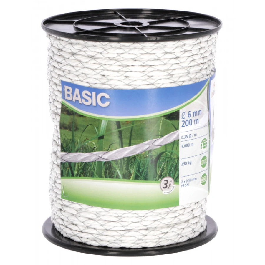 Linka BASIC ULTRA STRONG 200m, 6mm, 2x0,50mm FeZn, biała 