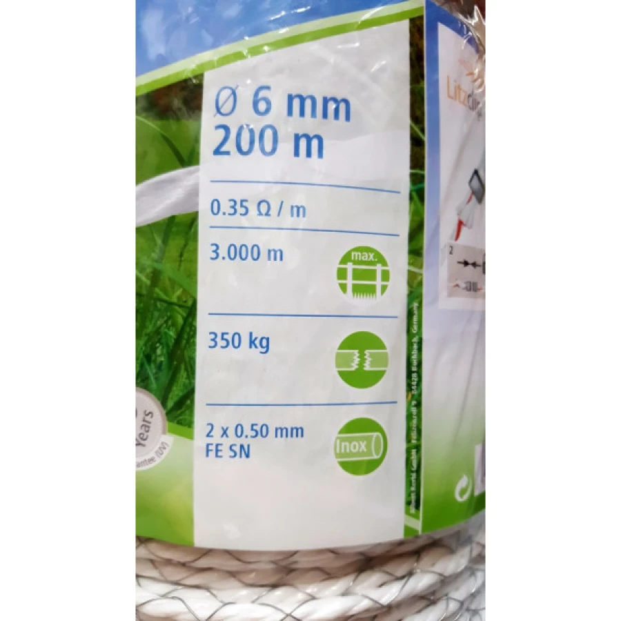 Linka BASIC ULTRA STRONG 200m, 6mm, 2x0,50mm FeZn, biała 