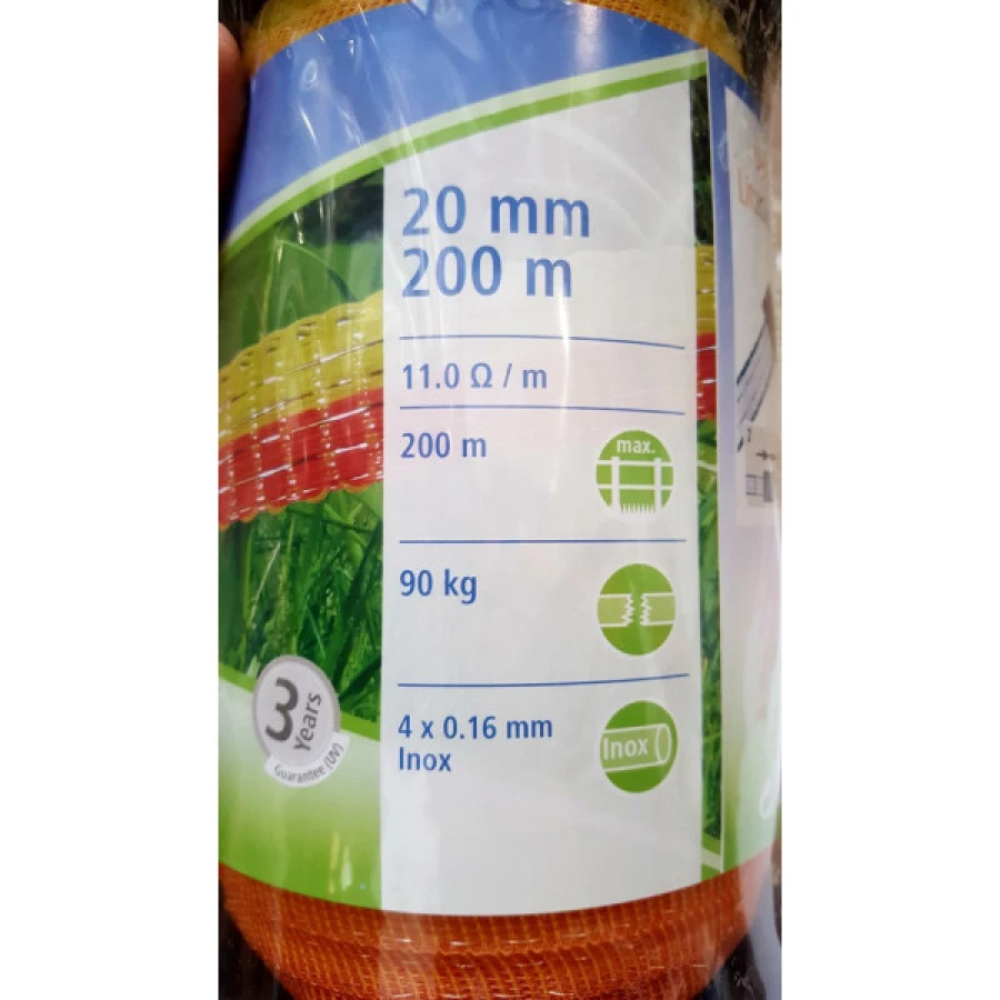 Taśma BASIC 200m, 20mm, żółto-pomarańczowa 