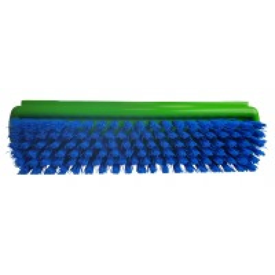 Szczotka do szorowania podłóg, ze skrobakiem, zielono - niebieska, 25 cm