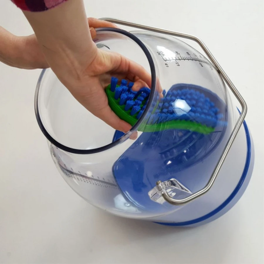 Szczotka do mycia konwi S, ręczna, 20 cm, zielono - niebieska