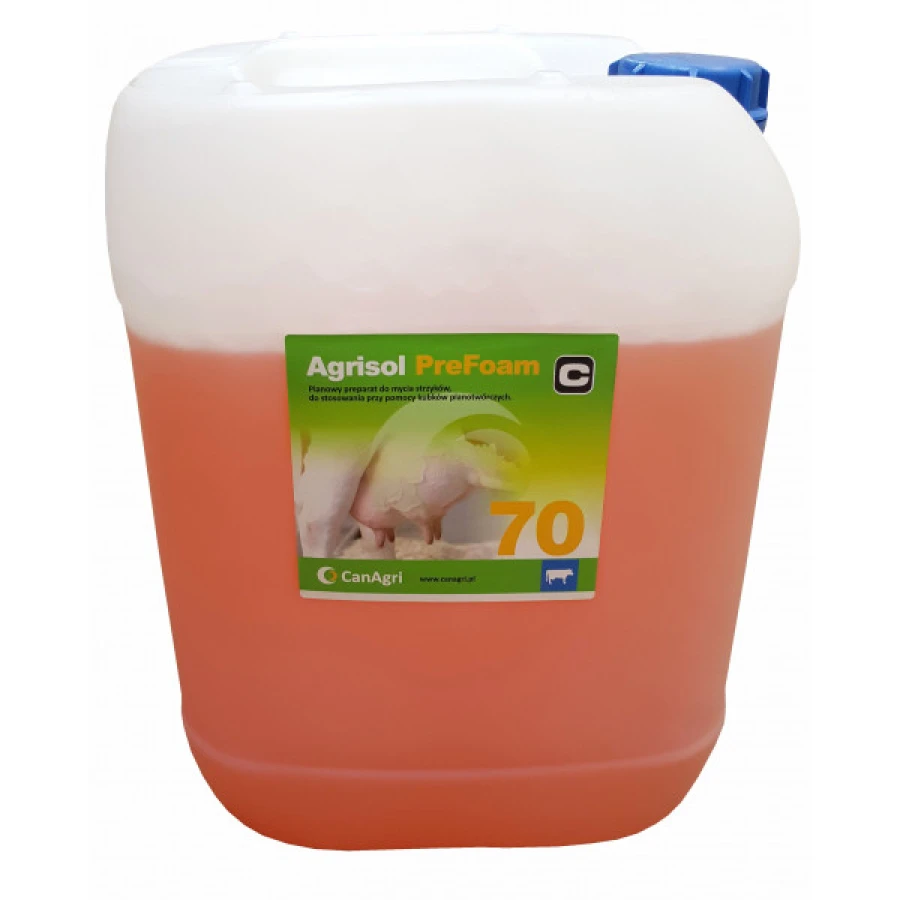 Agrisol PreFoam 70 - pianowy płyn do mycia wymion, 20 kg 