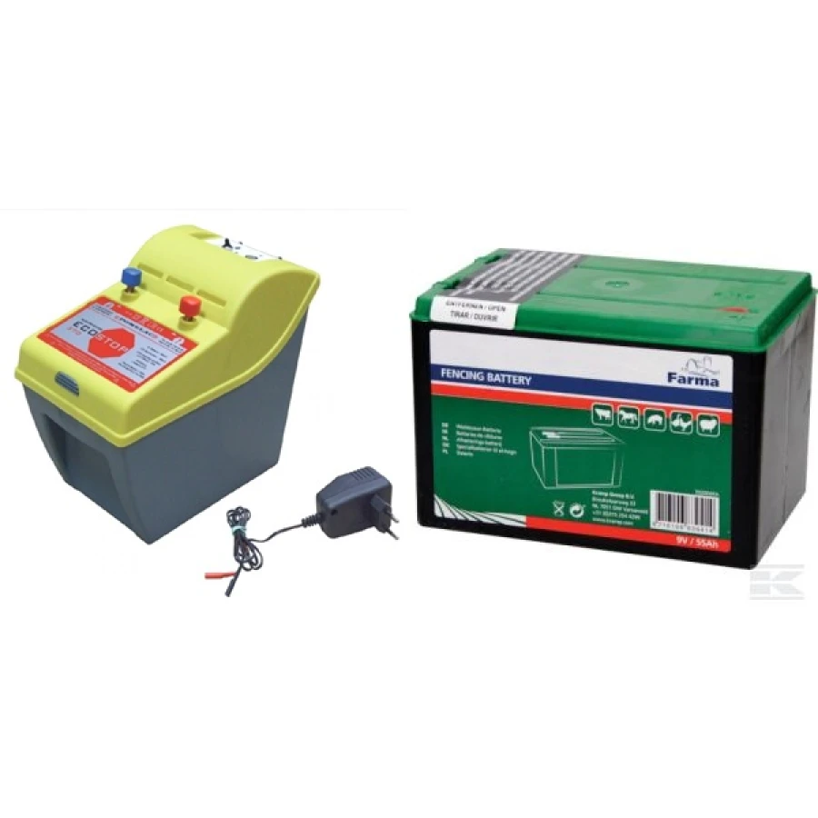 Elektryzator ECO STOP 370 konie, krowy + bat. 55Ah + zasilacz sieciowy