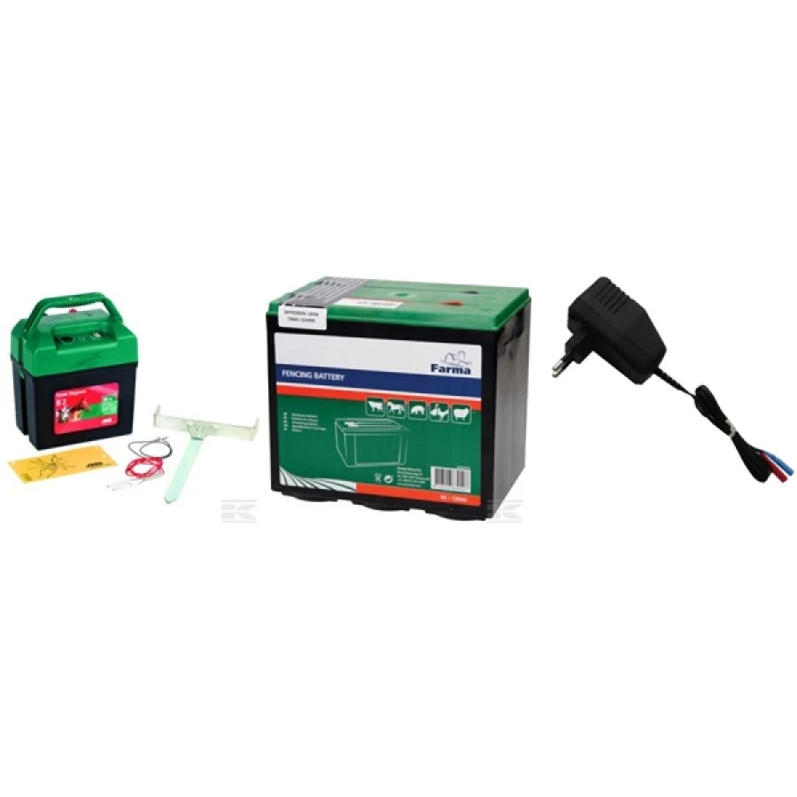 Elektryzator Power Magnum B2 konie, krowy + bat. 120Ah + zasilacz sieciowy