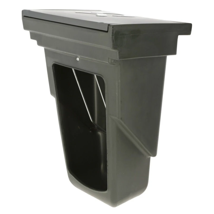 Pojemnik na paszę treściwą, z pokrywką, oliwka, 13 l, Kerbl