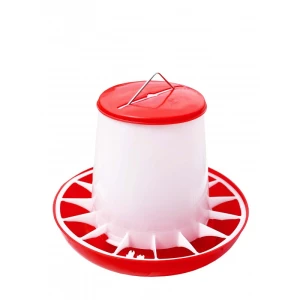 Karmnik zasypowy dla drobiu 9 kg – czerwono-biały