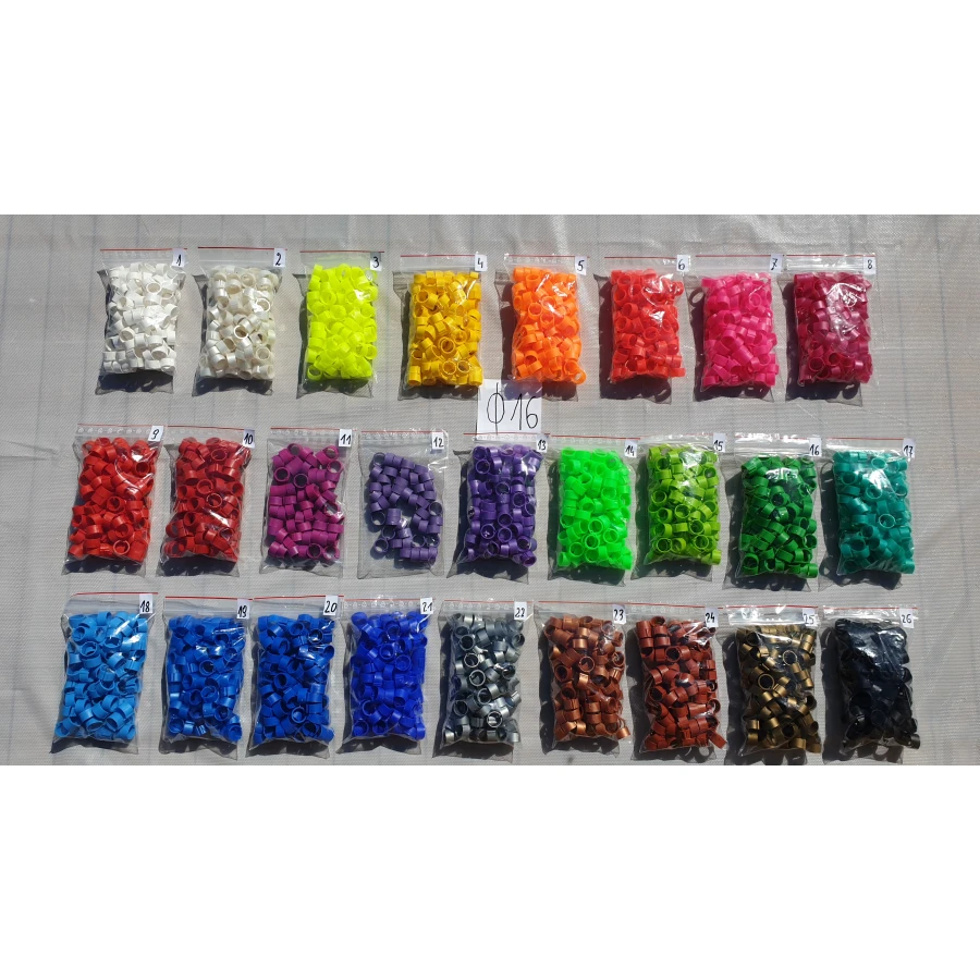 Obrączki 16 mm dla drobiu – 100 szt. dla dużych kur