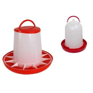 Zestaw dla drobiu: Karmnik 6 kg + Poidło 6 l | Biało-czerwony komplet