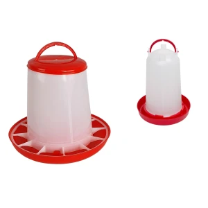 Zestaw dla drobiu 3L + 3kg | Karmnik i poidło biało-czerwone