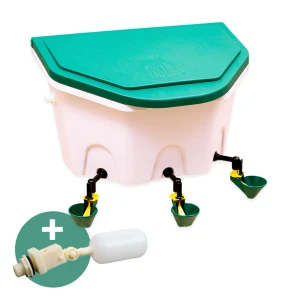 Poidło automatyczne AviAqua 8L z 3 kubkami | Dla drobiu i bażantów z zaworem pływakowym