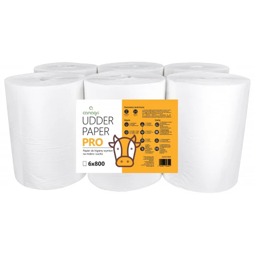 Papier do higieny wymion Udder Paper Pro, na mokro i sucho, 23 x 22 cm, 6 x 800 list., Can Agri