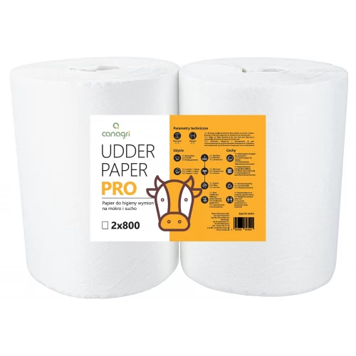 Papier do higieny wymion Udder Paper Pro, na mokro i sucho, 23 x 22 cm, 2 x 800 list., Can Agri