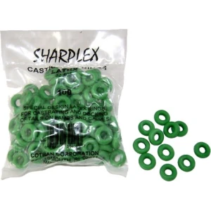 Gumki zaciskowe do elastratora, SHARPVET 100 szt GREEN