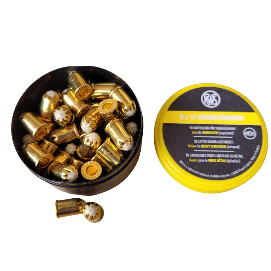 Naboje do ogłuszania świń 9x17 mm BLITZ, Yellow 50 szt.