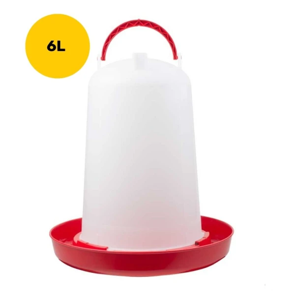 Poidło dla drobiu i gołębi 6L – zakręcane, włoskie, przezroczyste