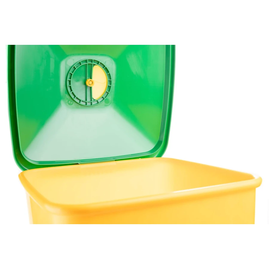 Karmidło automatyczne dla drobiu, duże, 40 l, zielono żółte