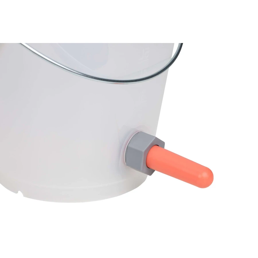 Wiadro do pojenia cieląt kompletne, 8 l, transparentne, białe smoczek gumowy