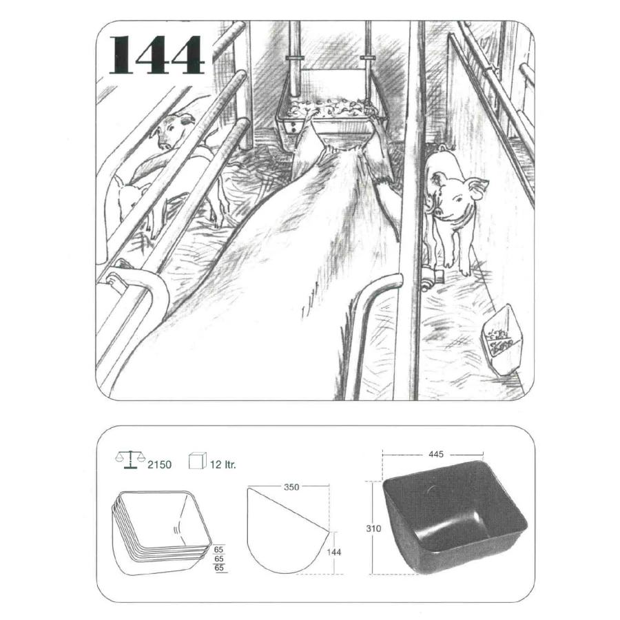 Karmidło podłużne, 12 l