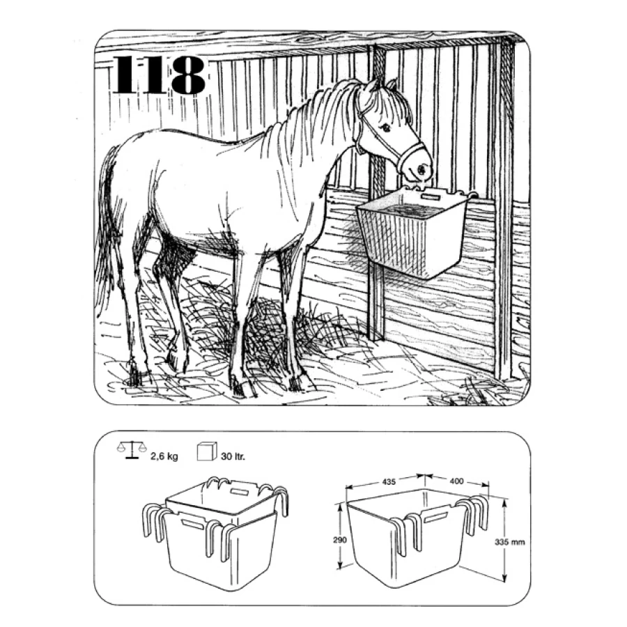 Karmidło z zawiesiem, zielone, 13,5 l
