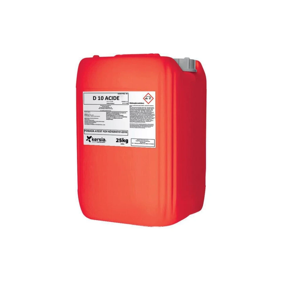 Kwaśny środek myjąco-odkamieniający do urządzeń udojowychD10 ACIDE  , 25 kg , kpl. 24 szt.