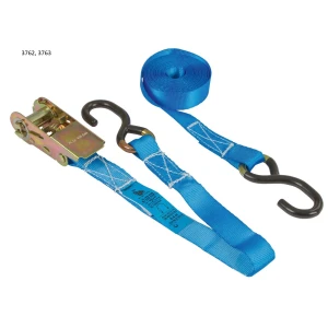 Pas transportowy z napinaczem , dł. 6m x  szer. 25mm,  800 kg, 0,72 kN, haki S, niebieski