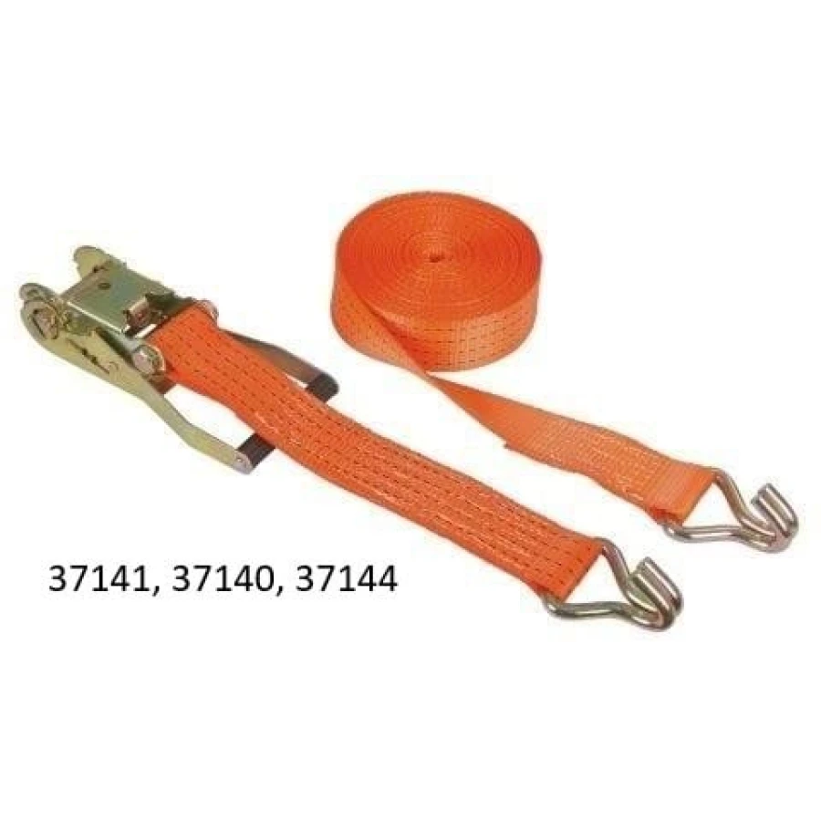 Pas transportowy z napinaczem pomarańczowy , dł. 4, szer. 50 mm, 4000 kg, 2,8 kN, haki J