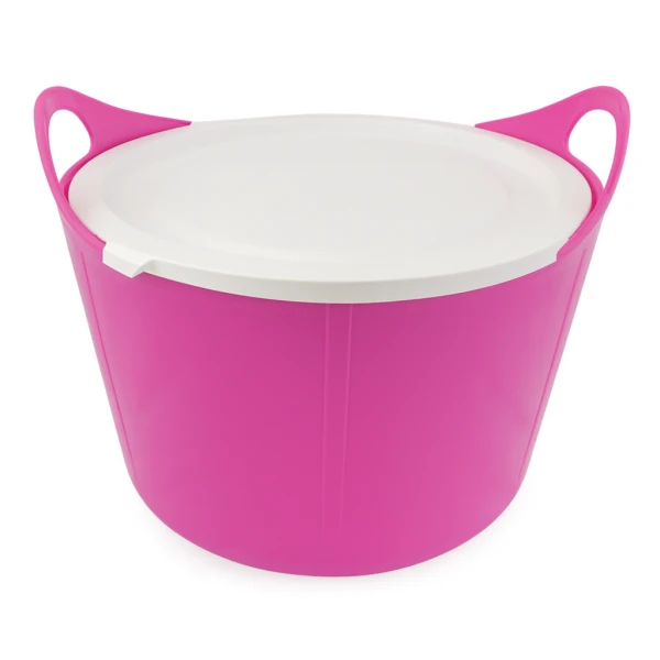 Karmidło elastyczne FlexBag, 17L różowe z pokrywą, GEWA