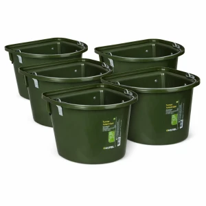 Karmidło na paszę z zawiesiem i pałąkiem, 12 l, oliwka , kpl. 5 szt.