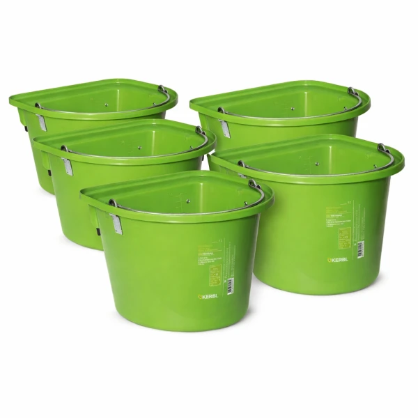 Karmidłok na paszę z zawiesiem i pałąkiem, 12 l, jasnozielone, kpl. 5 szt.