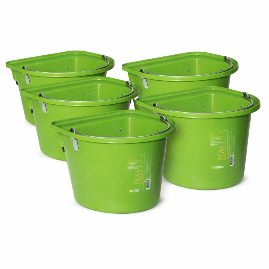 Karmidłok na paszę z zawiesiem i pałąkiem, 12 l, jasnozielone, kpl. 5 szt.