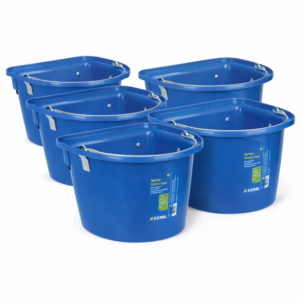 Karmidło na paszę z zawiesiem i pałąkiem, 12 l, niebieskie , kpl. 5 szt.