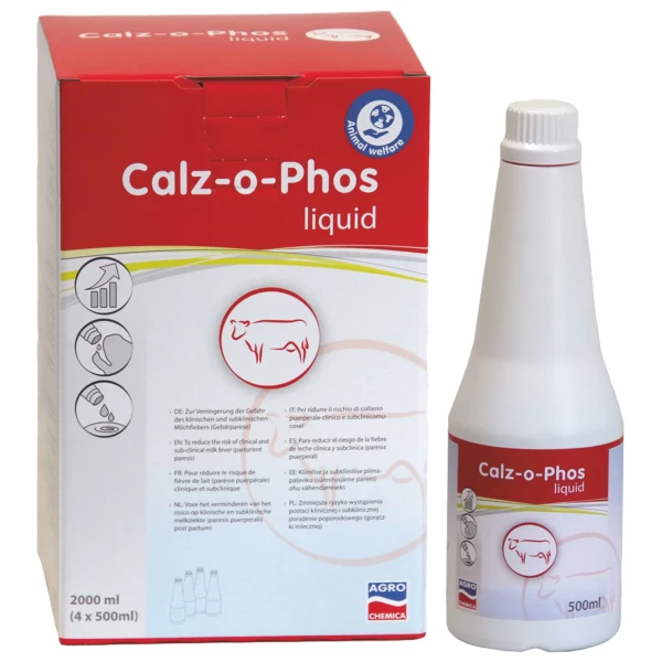 Calz-o-Phos 4 x 500 ml – preparat na niedobory wapnia i fosforu u krów