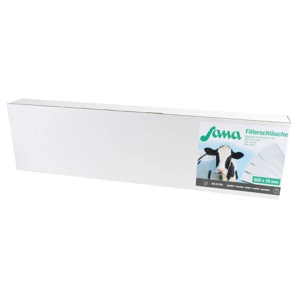 Filtry rurowe do mleka, szyte 620 x 76 mm, 75g, różne rozmiary, 200 szt., Sana
