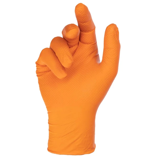 Rękawice nitrylowe Nitrile X-GRIP, 240 mm, roz. XXL , 50 szt., pomarańczowe, Kerbl