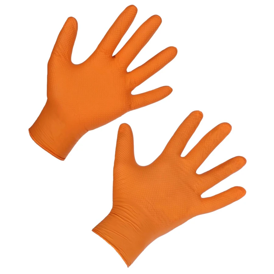 Rękawice nitrylowe Nitrile X-GRIP, 240 mm, roz. XXL , 50 szt., pomarańczowe, Kerbl