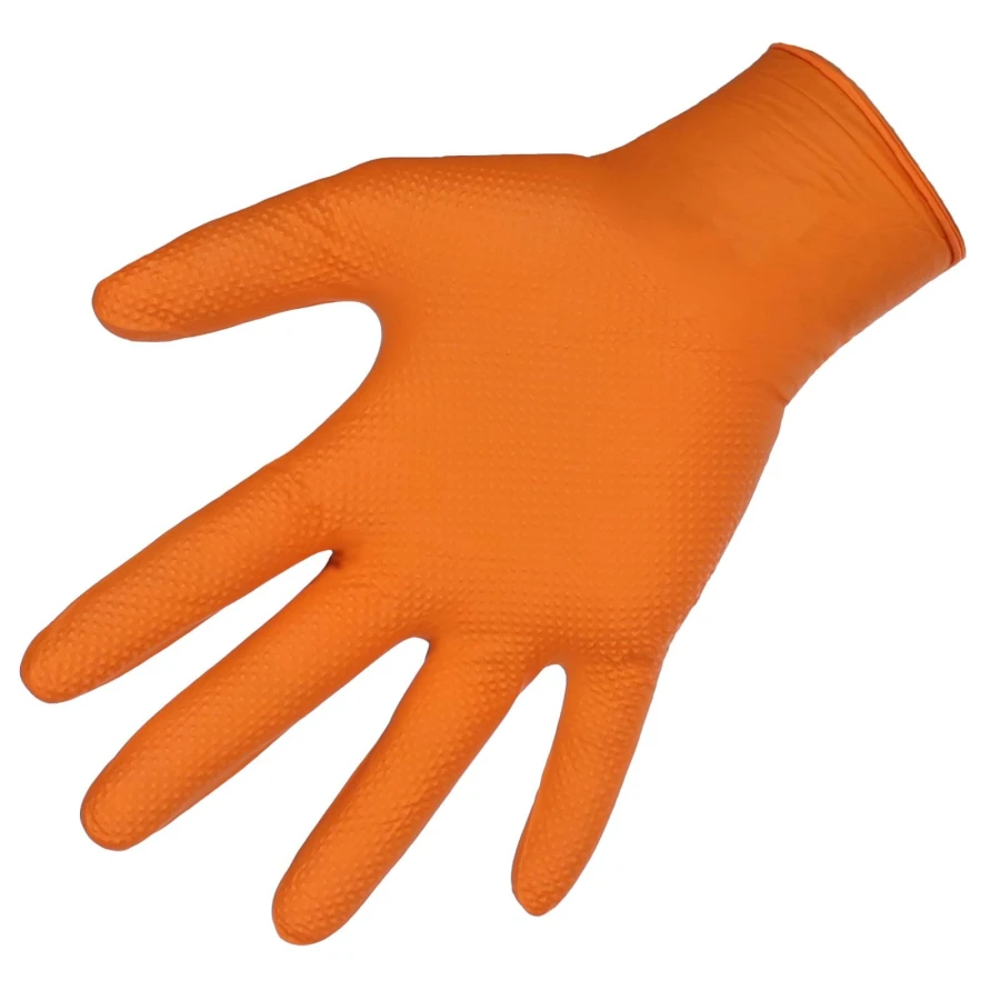 Rękawice nitrylowe Nitrile X-GRIP, 240 mm, roz. XXL , 50 szt., pomarańczowe, Kerbl